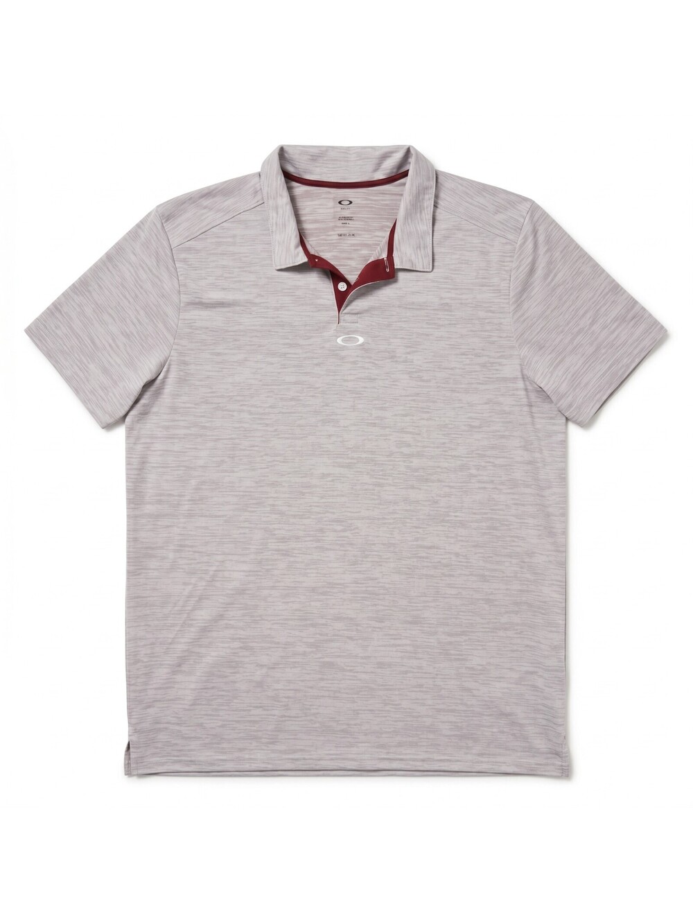 Oakley Mens 2XL Gray Burgundy Golf Polo Shirt Regular Fit Performance